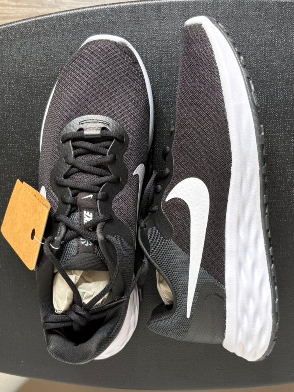 Nike Revolution 6 NN DC3729003 Size 11.5 Women’s Sneakers Black/White Smoke Grey - Picture 3 of 5